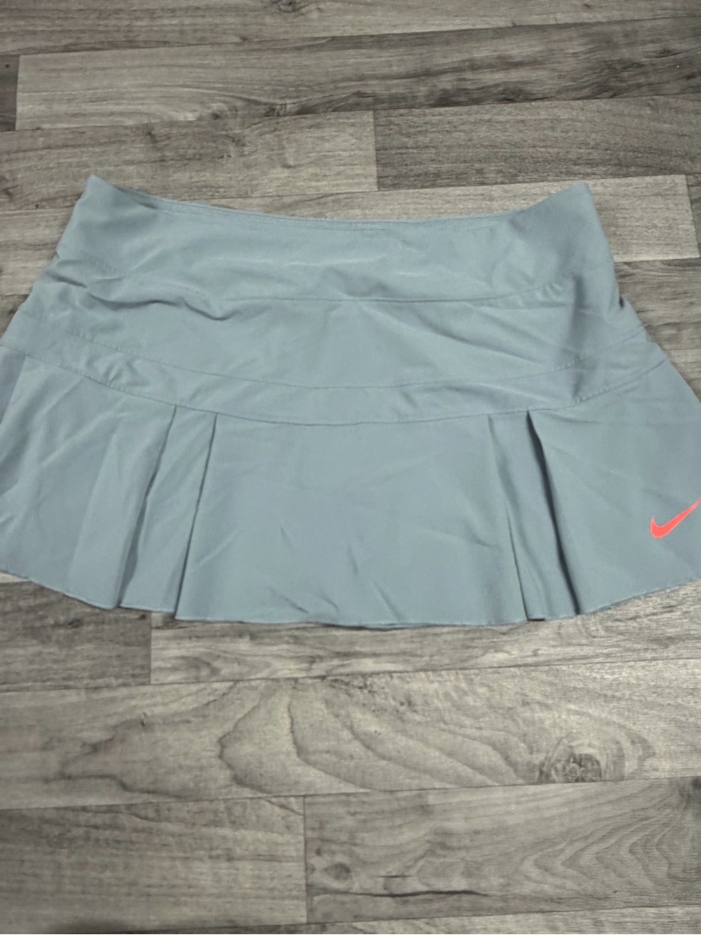 Nike Light Blue Pleated Athletic Skort with Coral Swoosh